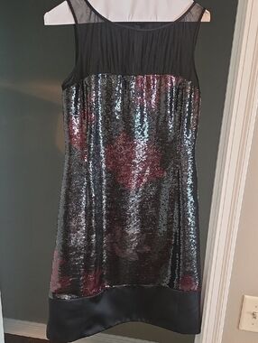 Kay Unger Sequin Shift Dress